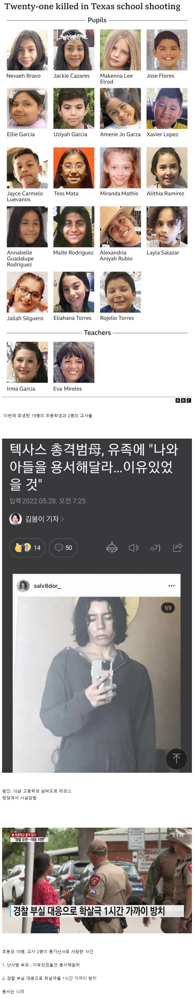 미국 텍사스 초등학생 학살 근황