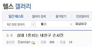 삼대 1톤 치는 헬갤러 손사진