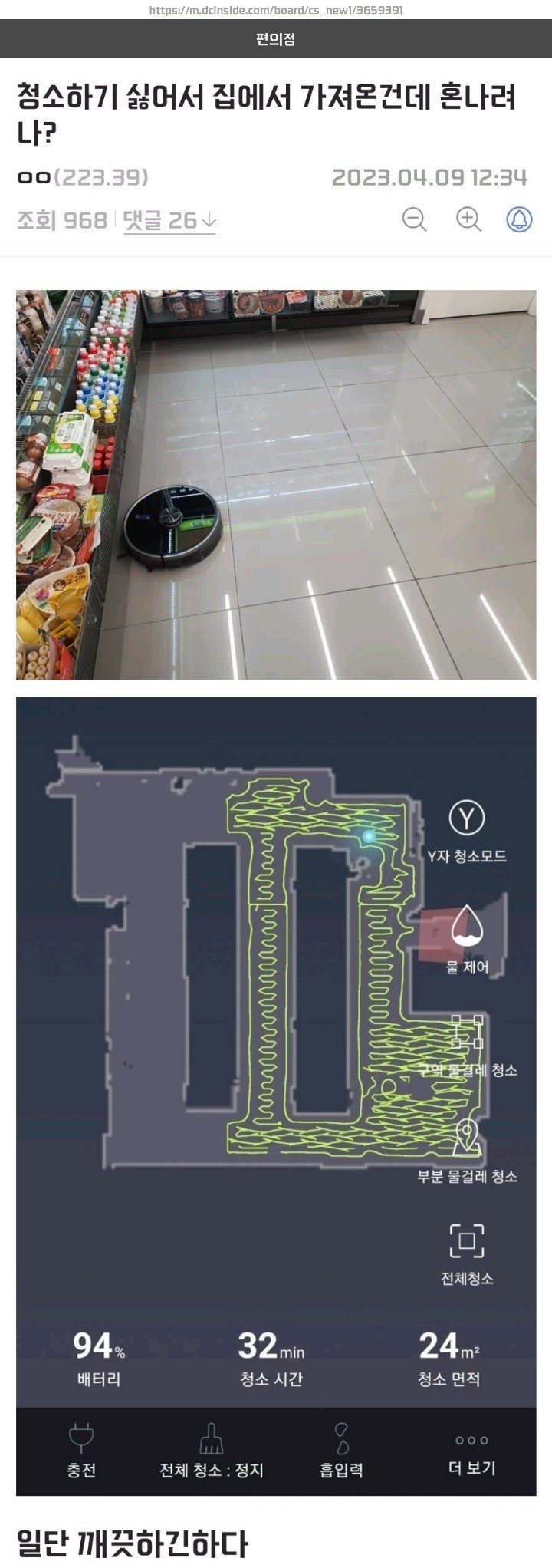 편돌이가 청소하기 싫어서 가져온 것