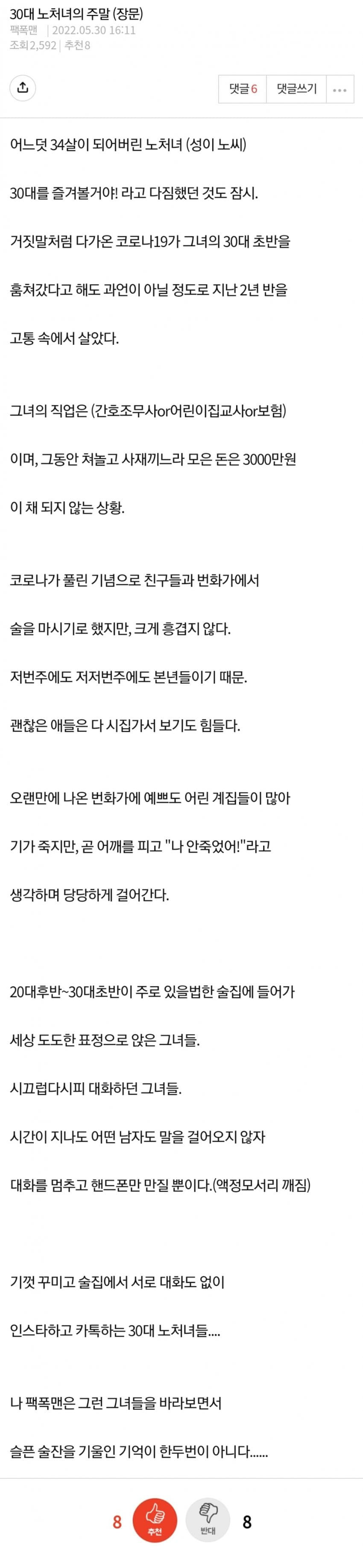 30대 노처녀의 주말