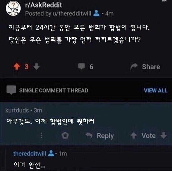 24시간 동안 모든 범죄가 합법일때 해외 반응