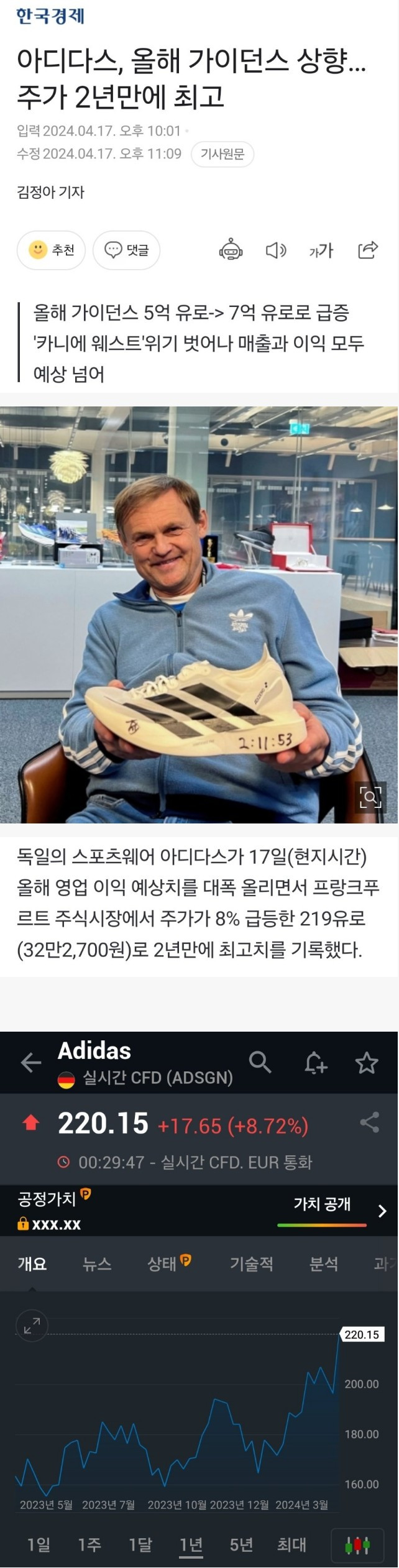 나이키는 ㅈ망.. 아디다스 근황