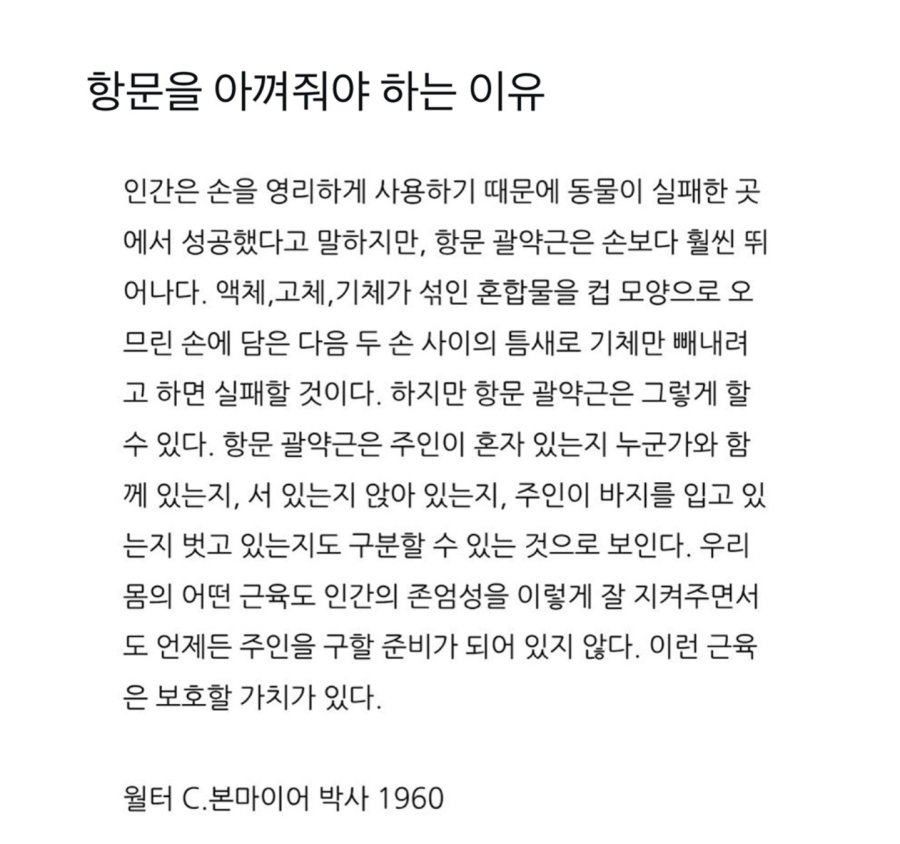 항문을 아껴줘야 하는 이유
