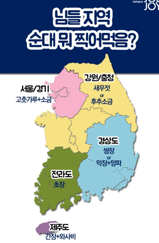 지역별 "순대" 찍어먹는 양념